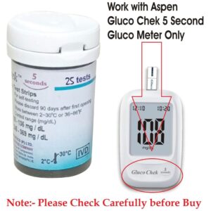 Aspen Gluco Chek 5Sec, 25 Strips (Only Strips, No Glucometer) - Image 2
