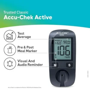 Accu-Chek Active Blood Glucose Glucometer With  10 Strips - Image 3