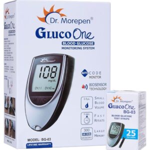 DR. MOREPEN GlucoOne Blood Glucose Monitor Model BG 03 with 25 Strips