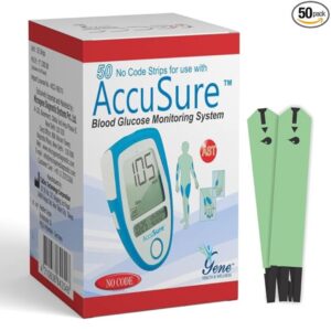 AccuSure Glucometer Test Strips, 50 Strips