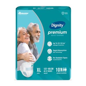 DIGNITY Adult Diapers (XL) – 10 Count