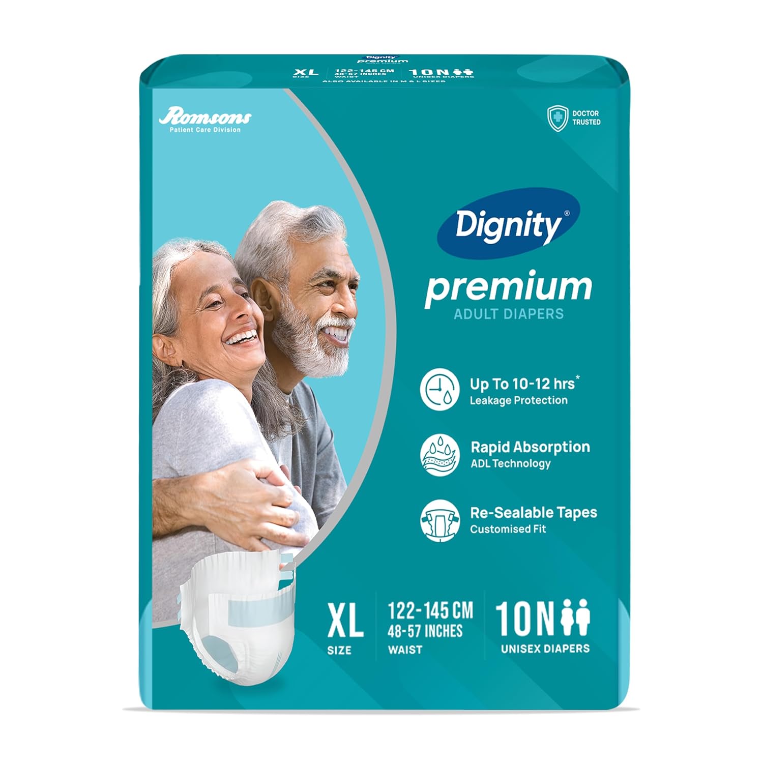 DIGNITY Adult Diapers (XL) – 10 Count
